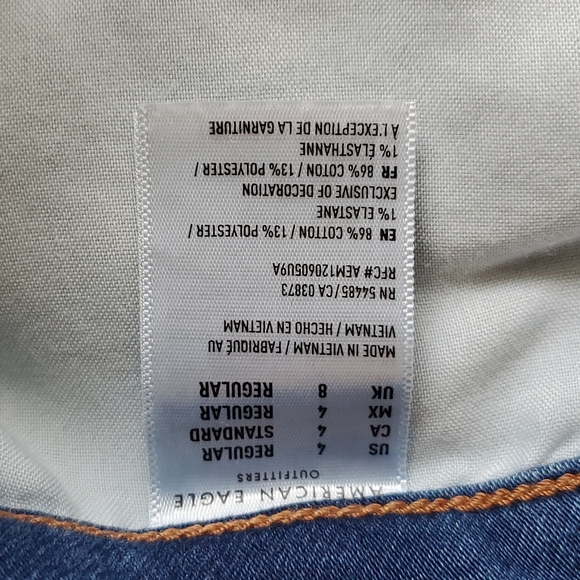 American Eagle Distressed Super Stretch Blue Jean Jegging Size 4 Waist - Picture 5 of 8